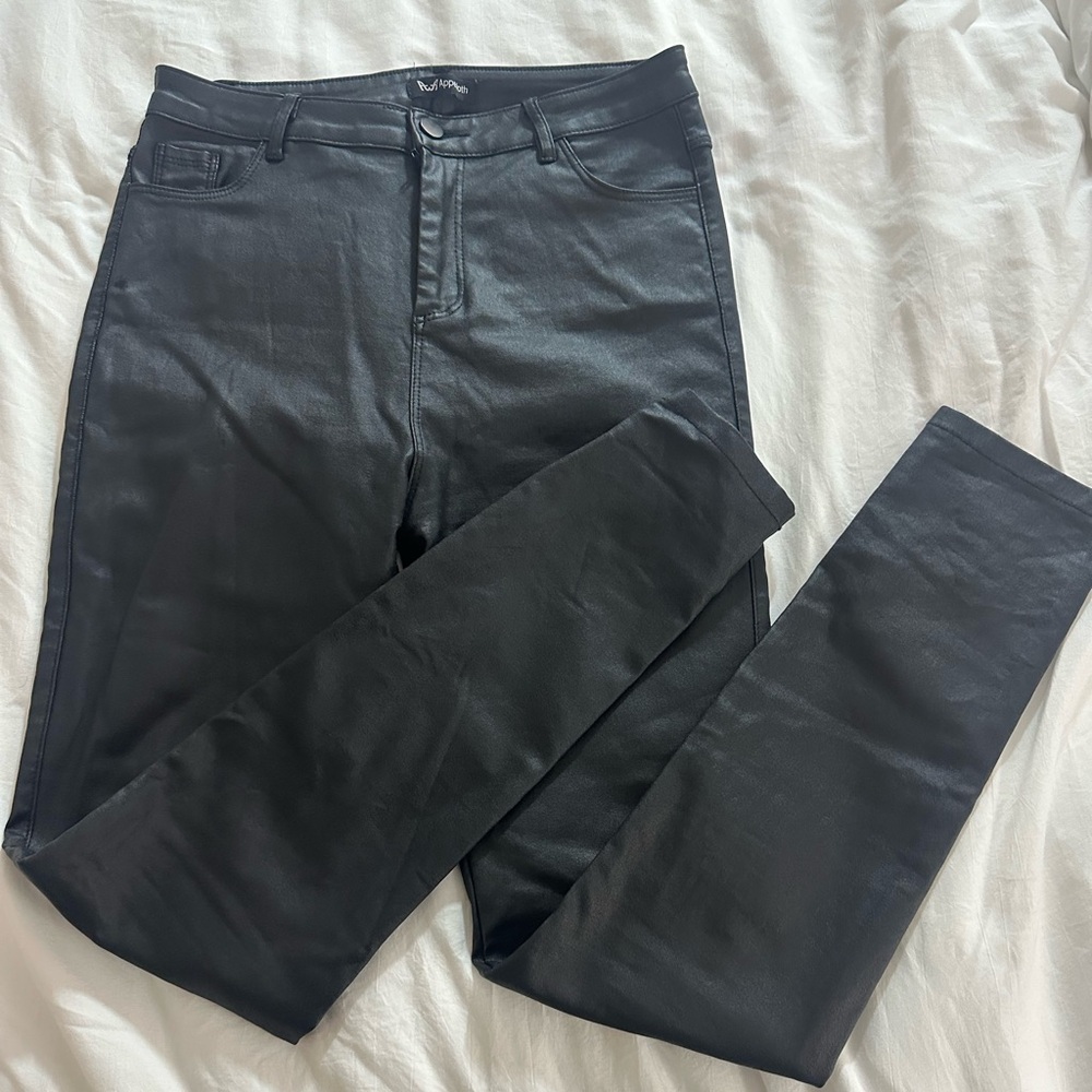 Black Faux Leather Pants Size L